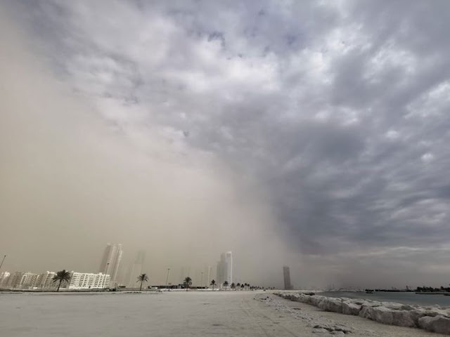 Weather: Dusty and hazy skies across the UAE, partly cloudy in Abu Dhabi, Dubai, and Sharjah, probability of rainfall in northern emirates, maximum temperature to hit 35°C